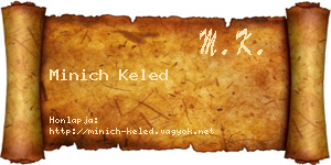 Minich Keled névjegykártya